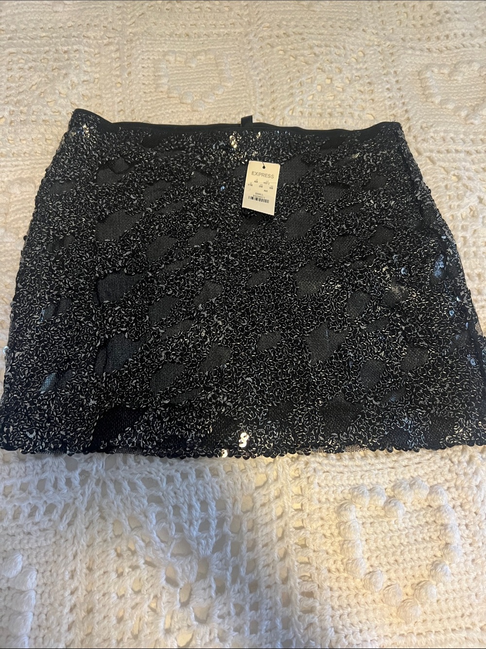 Express Black Sequin Mini Skirt